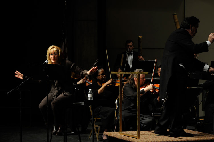 Karen Sharp, Hector Salazar and the orchestra